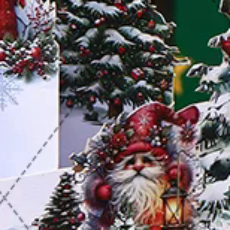 1 قطعة بطاقة عيد الميلاد ثلاثية الأبعاد مع منزل شتوي ثلجي ومغلف تصميم شجرة عيد الميلاد يتضمن تحية احتفالية لأصدقاء العائلة #1