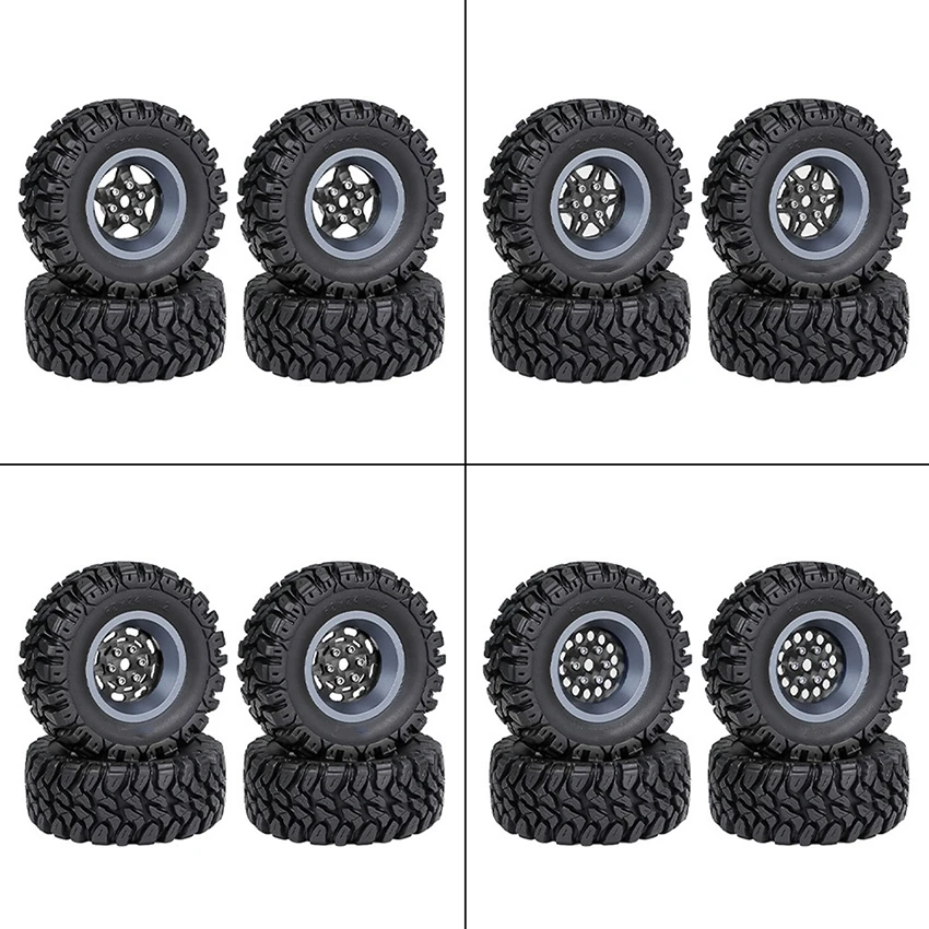 

Для TRX4M/SCX24/FMS24 1/18 колеса из углеродного волокна, алюминиевые колеса для альпинистского автомобиля, шины 1,2 дюйма, аксессуары для радиоуправляемых автомобилей