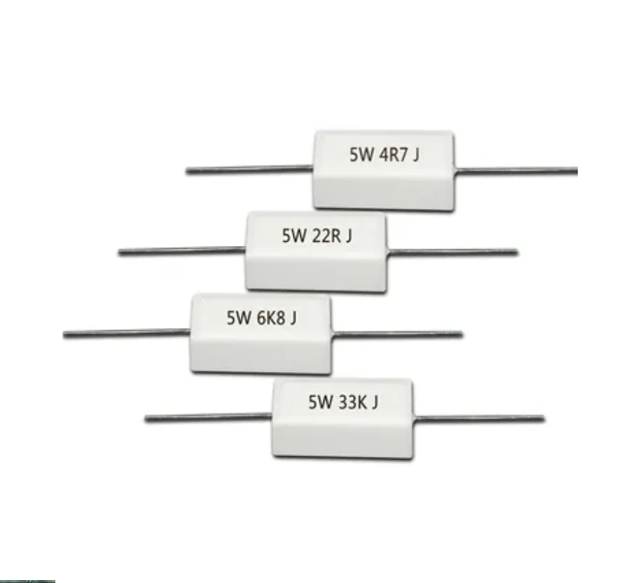 10PCS 5W cement resistance 0.1/0.25/0.5/1/2/1.5/2/3/4.7/10/20R/50 ohm/100 ohm