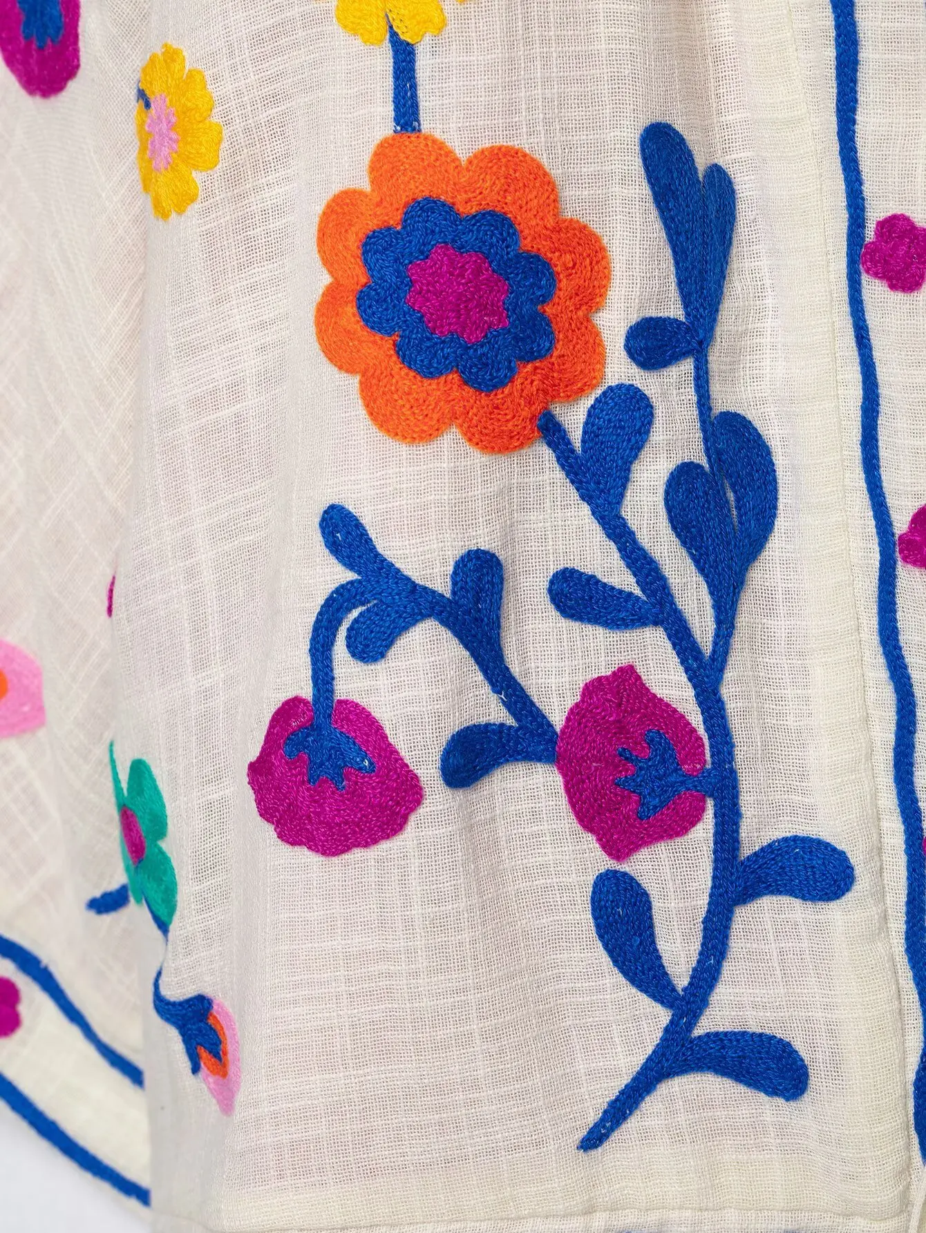 Lässige Damen-Kimono-Mäntel mit Blumenstickerei, Herbstmode 2026, langärmelige Oberteile mit Bindung, Vintage, lockere Streetwear-Oberbekleidung – Detail 8