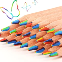 10 Pieces Colored Wooden Pencils, 7 Colors in 1 Color Drawing Pencils, Sketching, Graffiti, Coloring, Painting.