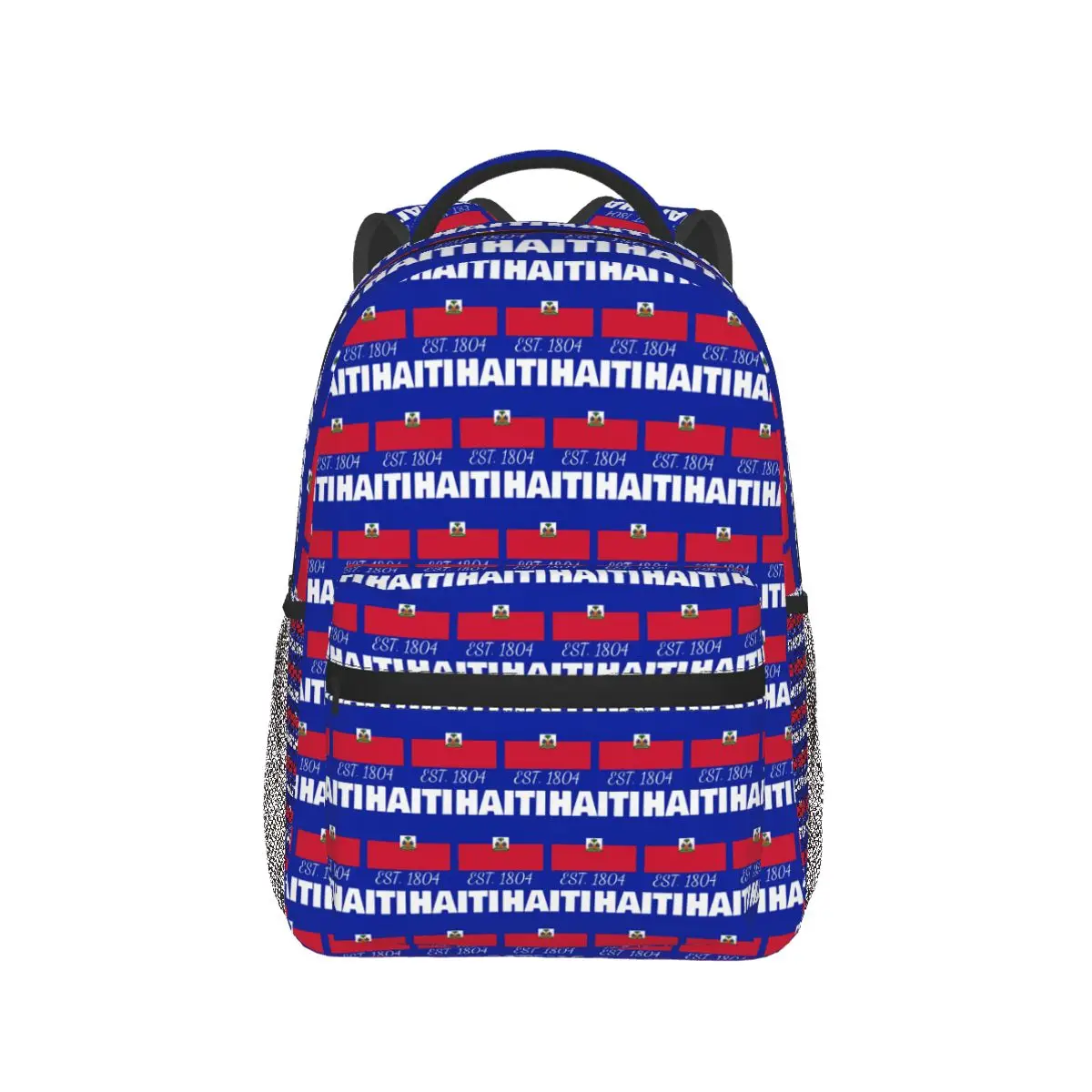 Haiti EST. 1804 Independence Haitian Flag Merch Backpack Hot Sale Daypack Large Capacity BookBag School Bag Shoulder Bags