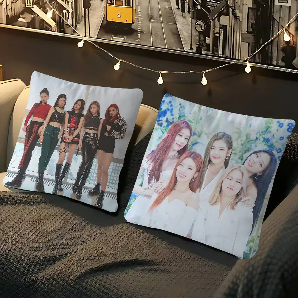 KPOP Group-I-ITZYS Office Cushion Pillowcase Car Cushion Cover45X45CM Lumbar Pillowcase Sofa Pillowcover