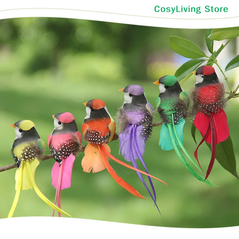 1Pcs Random Simulation Swallow Tail Bird Clip Handmade Bird Plant-decorated Artificial Bird Handicrafts For Ornament