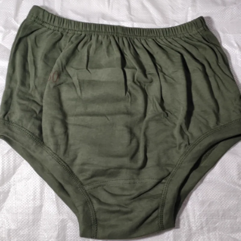 

Retro Pure Cotton Triangle Shorts Loose Comfortable Plus Size ABDL Briefs Classic Beige Grass Green Panties Double Ribbed Knot