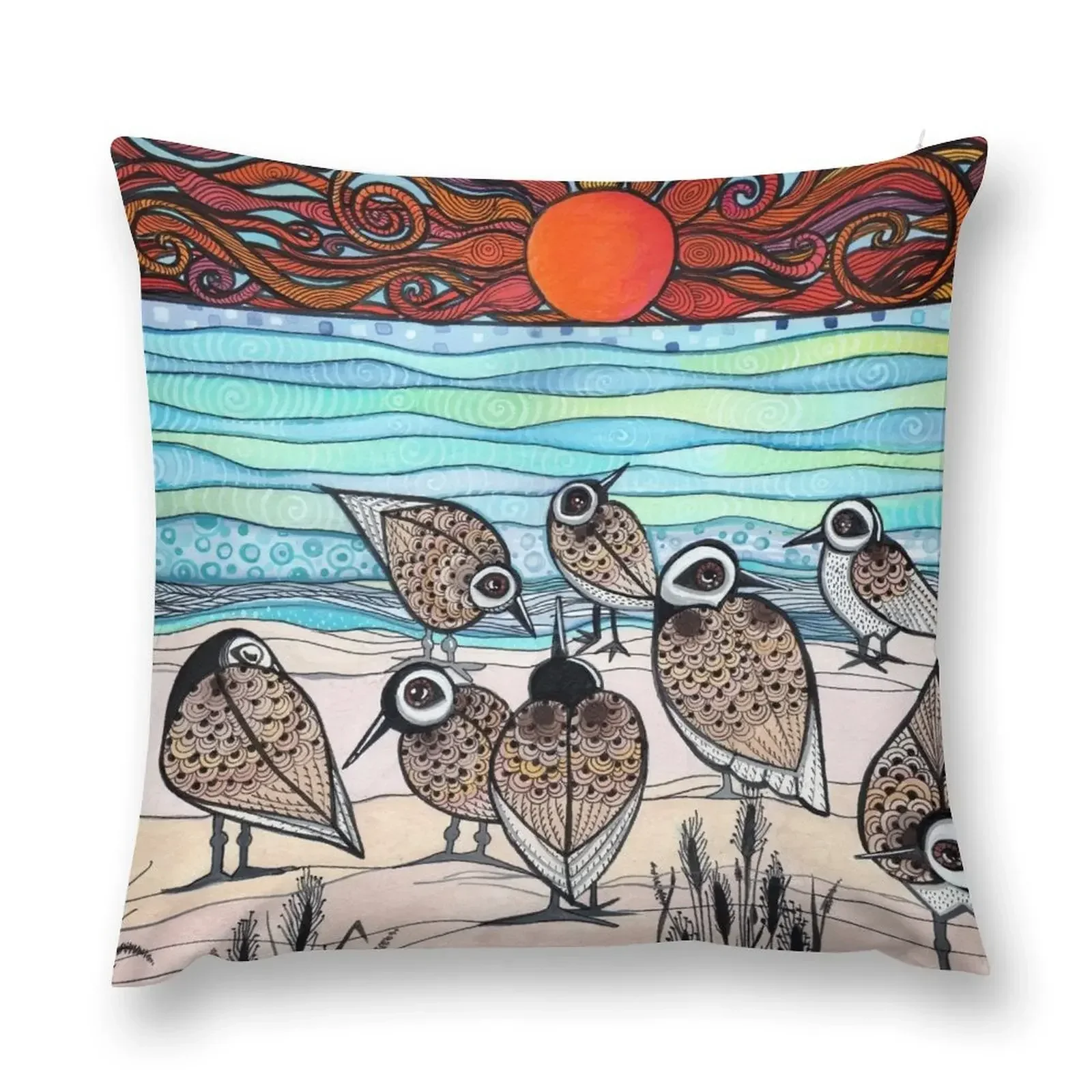 Sand Pipers Throw Pillow Sitting Cushion Pillow Cases Decorative Sofa Cushions Cover Sofa Cover pillow