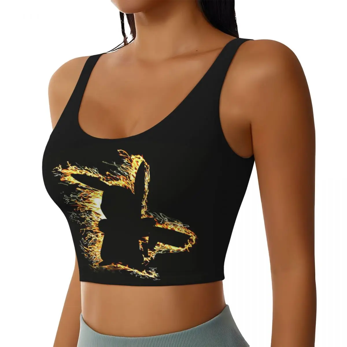 Custom Pikachus Thundershock Sports Bra Women High Impact Workout Yoga Crop Top