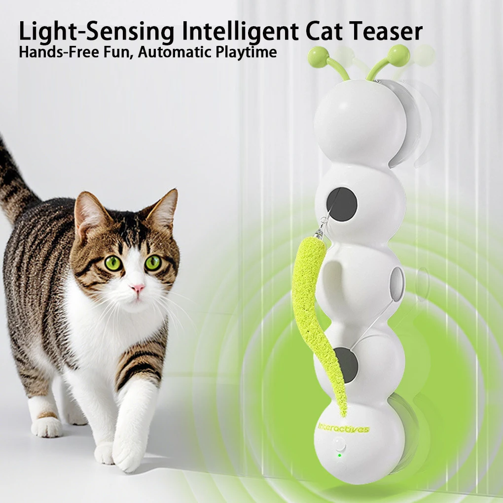 Teasing Cat Toy Intelligent Interactive Cat Toy Motion Activated Wack A Worm Post Toy With Tail Automatic Emerging from The Hole