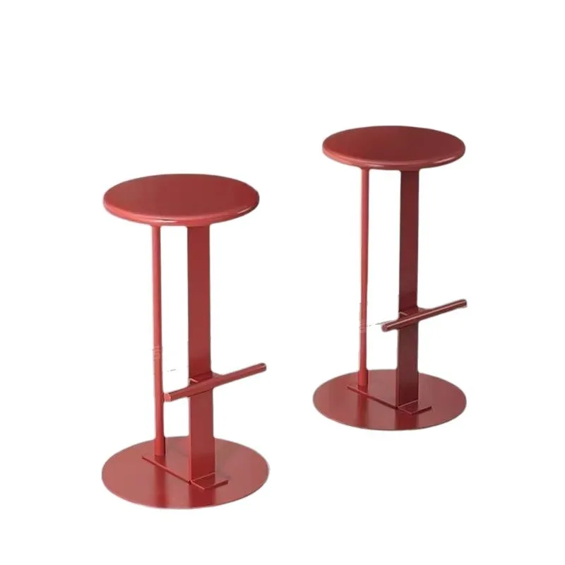 

Simple high stool Outdoor wrought iron single chair Commercial bar stool