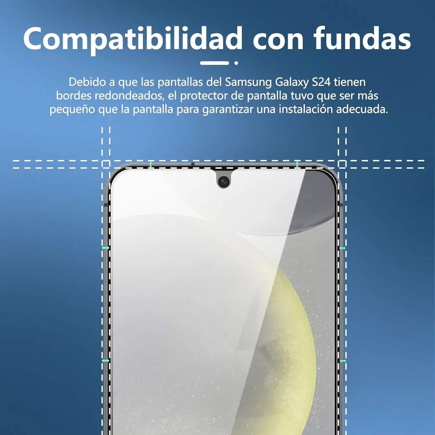 Per Samsung Galaxy S24 protezione schermo antigoccia in vetro temperato ad alta definizione