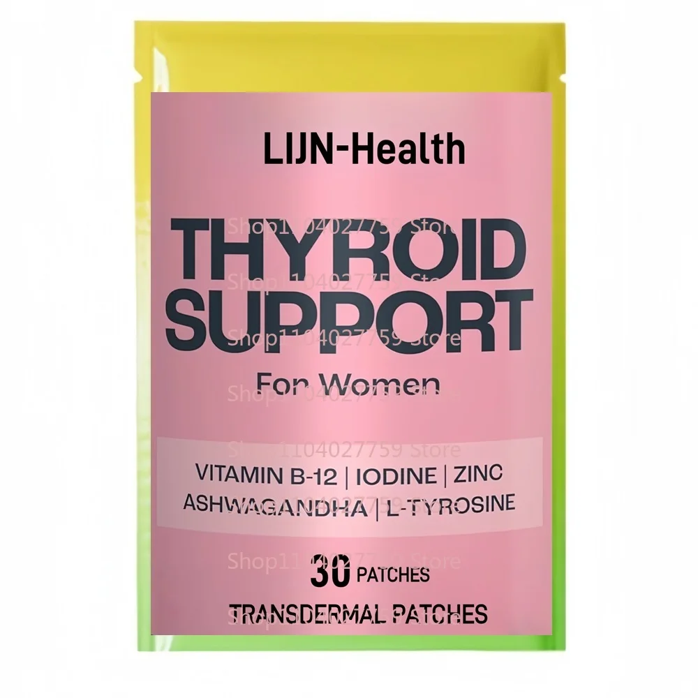 

30 пластырей для поддержки щитовидной железы, прозрачные пластыри для женщин с цинком, водорослей и йодом для баланса энергии и гормонов