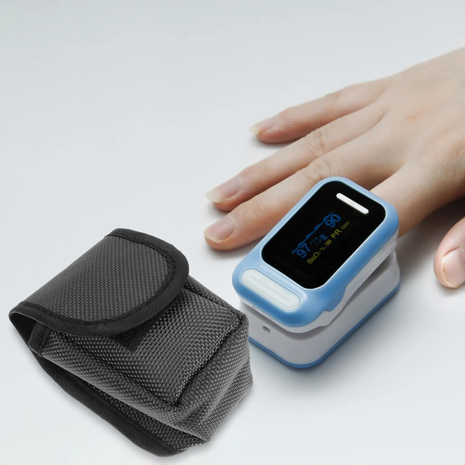 

Oximeter Carrying Bag Household Storage Bag Electronic Accessories Case Meter Portable Shoulder Tote Household Carrying Pouch
