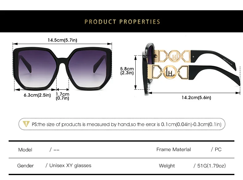 Übergroße Sonnenschutz, großer Rahmen, aushöhlen, Bügel, Uv400-Sonnenbrille, Damen, neu, 2025, elegante Luxus-Designer-Sonnenbrille, weiblich – Detail 5