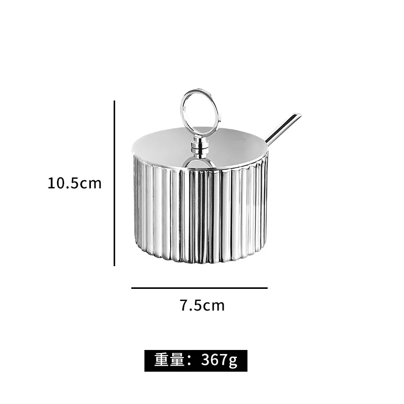 For Nordic Light Luxury 304 Stainless Steel Seasoning Jars Modern Kitchen Storage Canisters for Sugar Spices Condiments