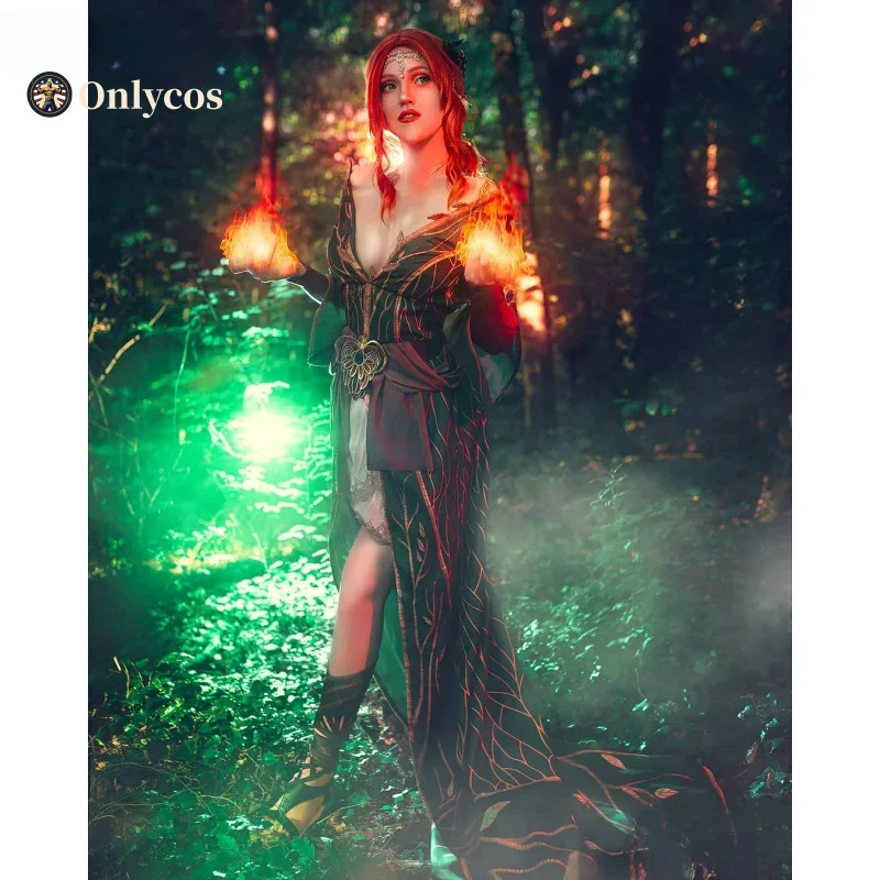 تريس ميريجولد كوسبلاي ذا ويتشر 3: وايلد هانت كوسبلاي زي جميل مثير لحفلة الهالوين زي لعب الأدوار للنساء Onlycos