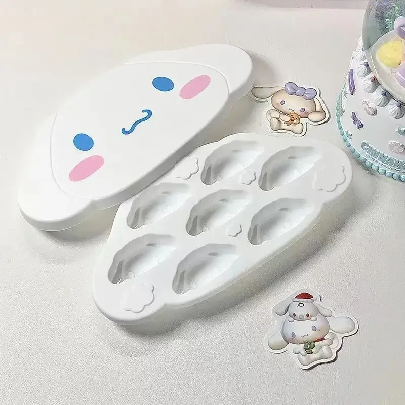 Sanrio Kawaii Molde De Bandeja De Gelo, Caixa De Cubos De Gelo Dos Desenhos Animados, Cubo De Gelo Artefato, My Melody Cinnamoroll PomPom Purin,