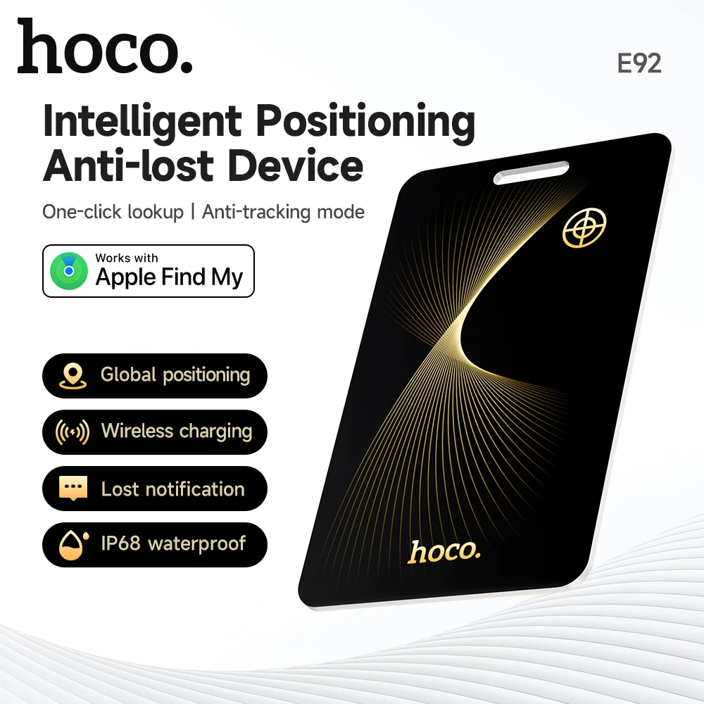 HOCO E92 Smart Tag Wallet Track Card GPS Location Wireless Charging Phone Finder Tracking Device Apple Find My Anti-Lost Device