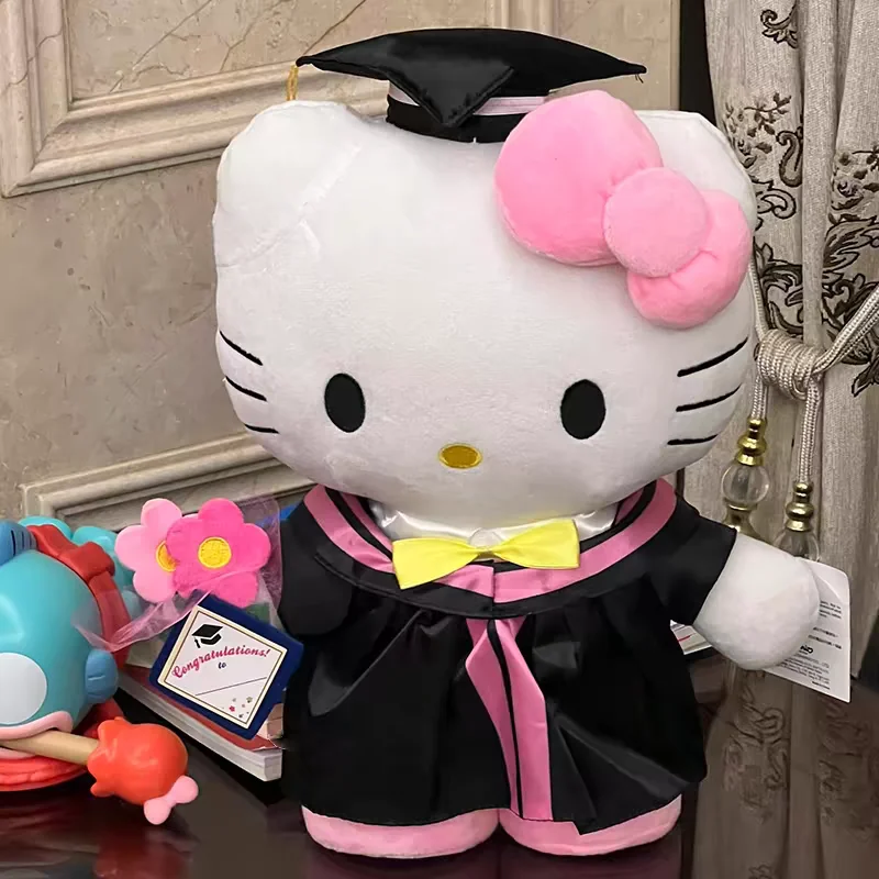 

Sanrio 35 см Hello Kitty плюшевая Cinnamoroll My Melody Kuromi Выпускной аниме плюшевые куклы Kawaii мягкие игрушки детский подарок
