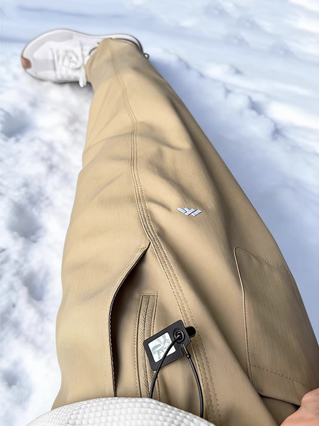 

Khaki Tee-Proof Soft ell Climbing Pants Men's Winter Fce Thiened Outdoor Waterproof Skiing Trousers Workwear