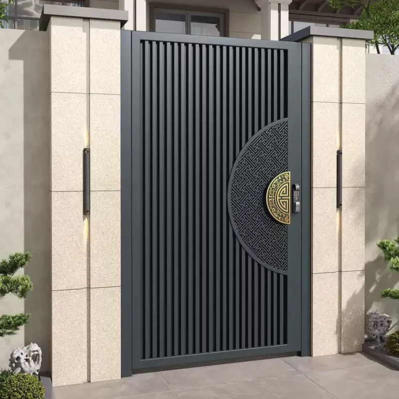 

Modern Aluminum Garden Gate Villa Privacy Fence Gate Outdoor Yard Security Door Heavy Duty Anti Rust Weatherproof Durable