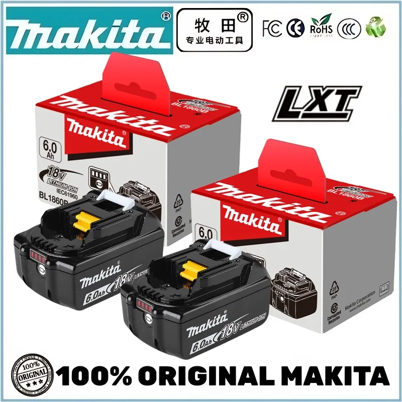

100% Original Makita 18V 6.0Ah Rechargeable Battery Makita BL1830 BL1830B BL1840 BL1840B BL1850B Power Tools Battery