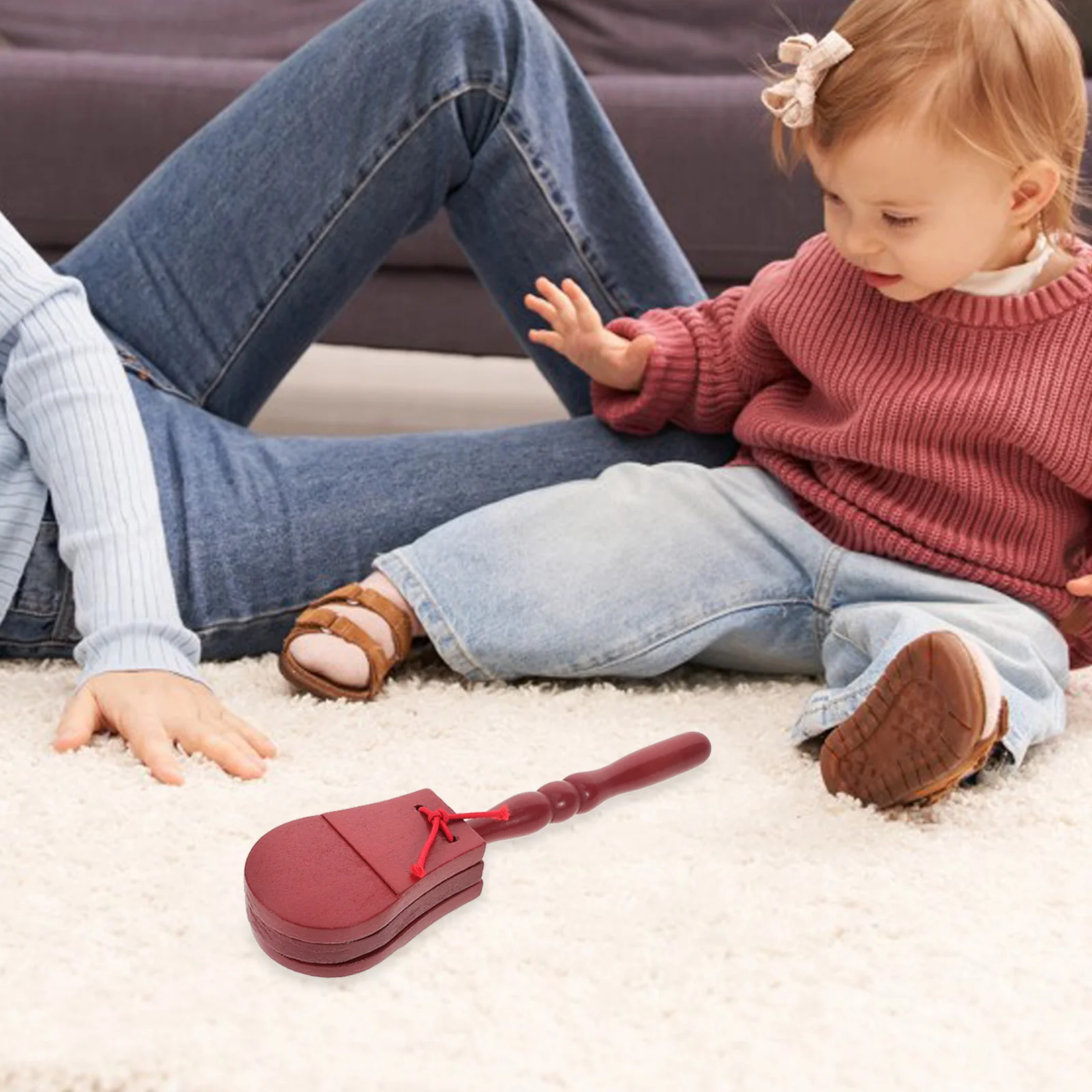 Castañuelas de madera para niños, instrumento de percusión, instrumentos musicales para niños, juguetes para niños pequeños