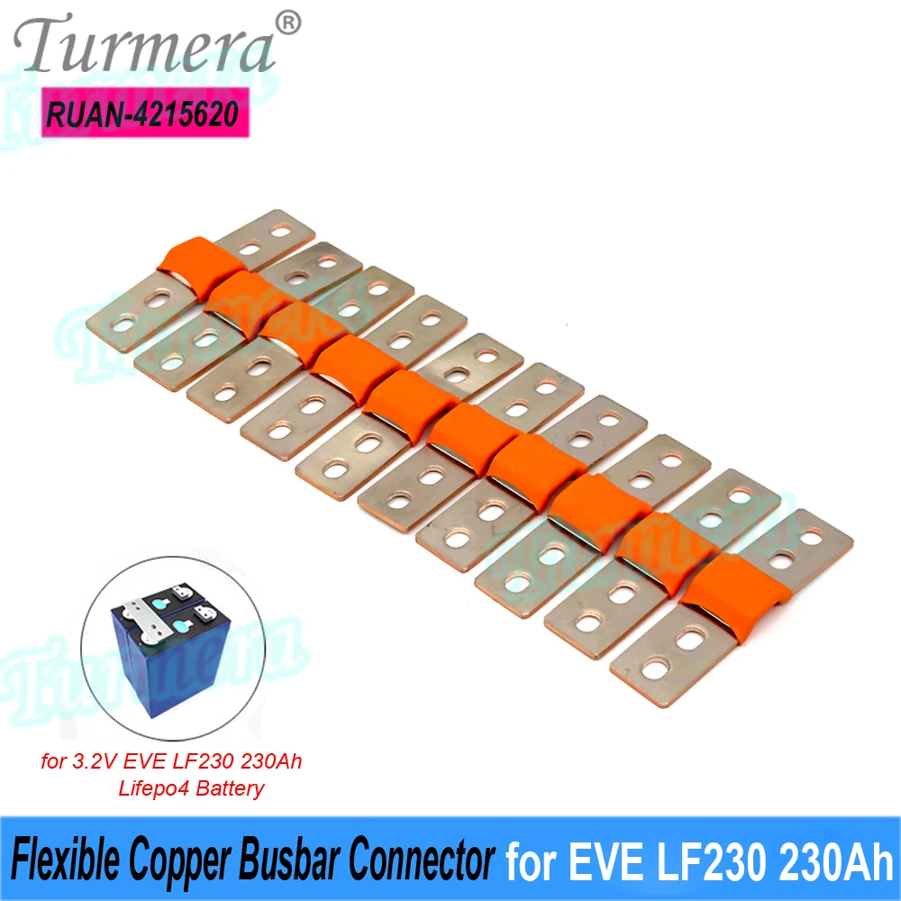 Turmera 12V Sammelschiene Lifepo4-Batterie, flexibler Kupferanschluss, 42 mm, 56 mm, 80 mm, 2 mm, 400 A, für 230 Ah, 280 Ah, 320 Ah Lifepo4-Batterie – Detail 1