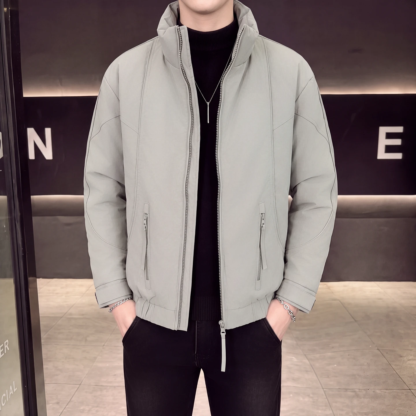 2026 Winter New Style Men's Stand-Up Collar Cotton Coat - Fashionable, Casual and Warm Cotton Jacket