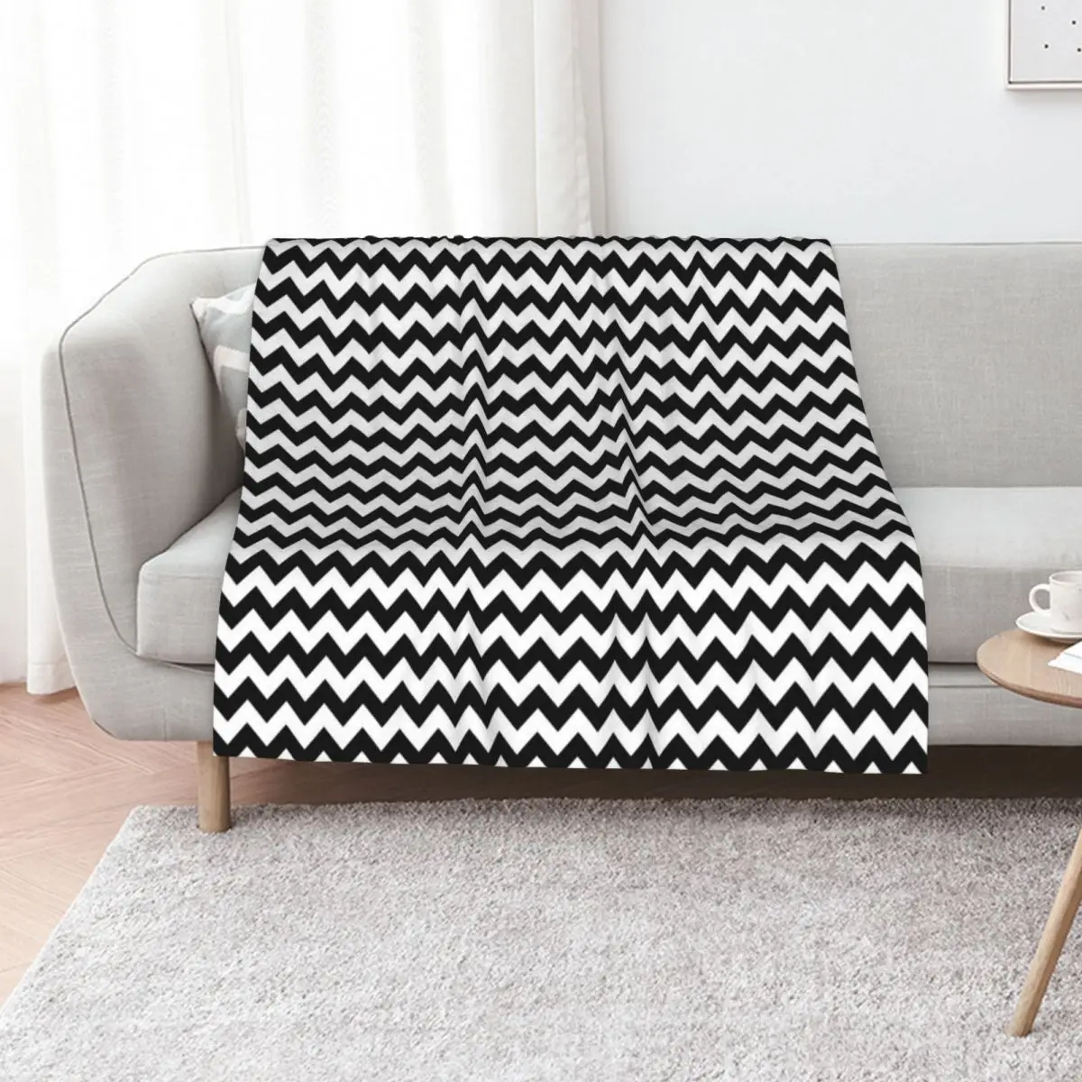 Black And White Seamless Chevron Pattern Throw Blanket Picnic Furry Soft Plaid warm winter Softest sofa bed Blankets