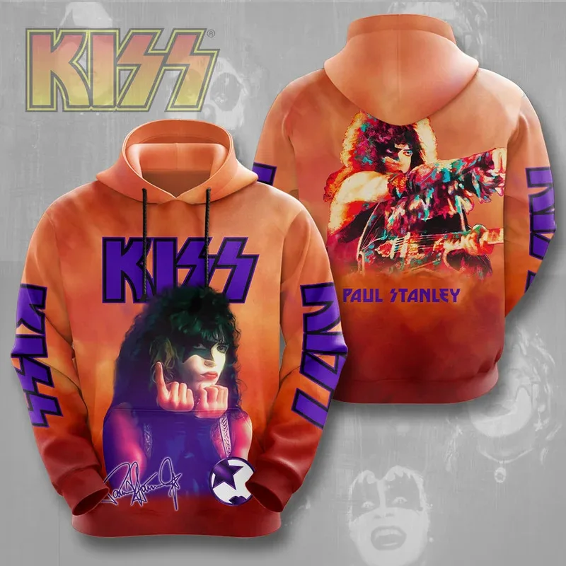 2025 Rock Band Kiss Hoodies 3Dพิมพ์ผู้ชายผู้หญิงHip Hopขนาดใหญ่Pullover Hooded Sweatshirtsแฟชั่นStreetwear Manเสื้อผ้า
