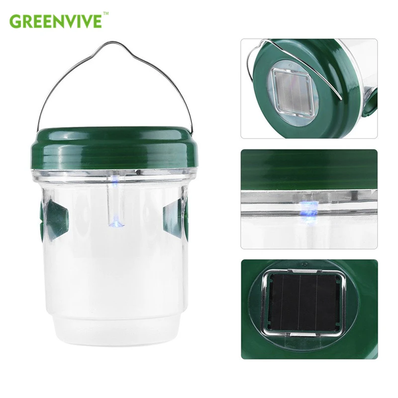 

Bee Catcher Wasp Trap Catcher Solar Powered Flying Suspension LED Bee Hornet Trap Catcher Hanging Non-toxic Insect Control Tools