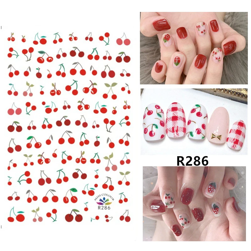 Trendy Decoration Unique Design Watercolor Nail Stickers For Summer Nail Art Must-have Stylish Flower Gorgeous Fuss-free Vibrant