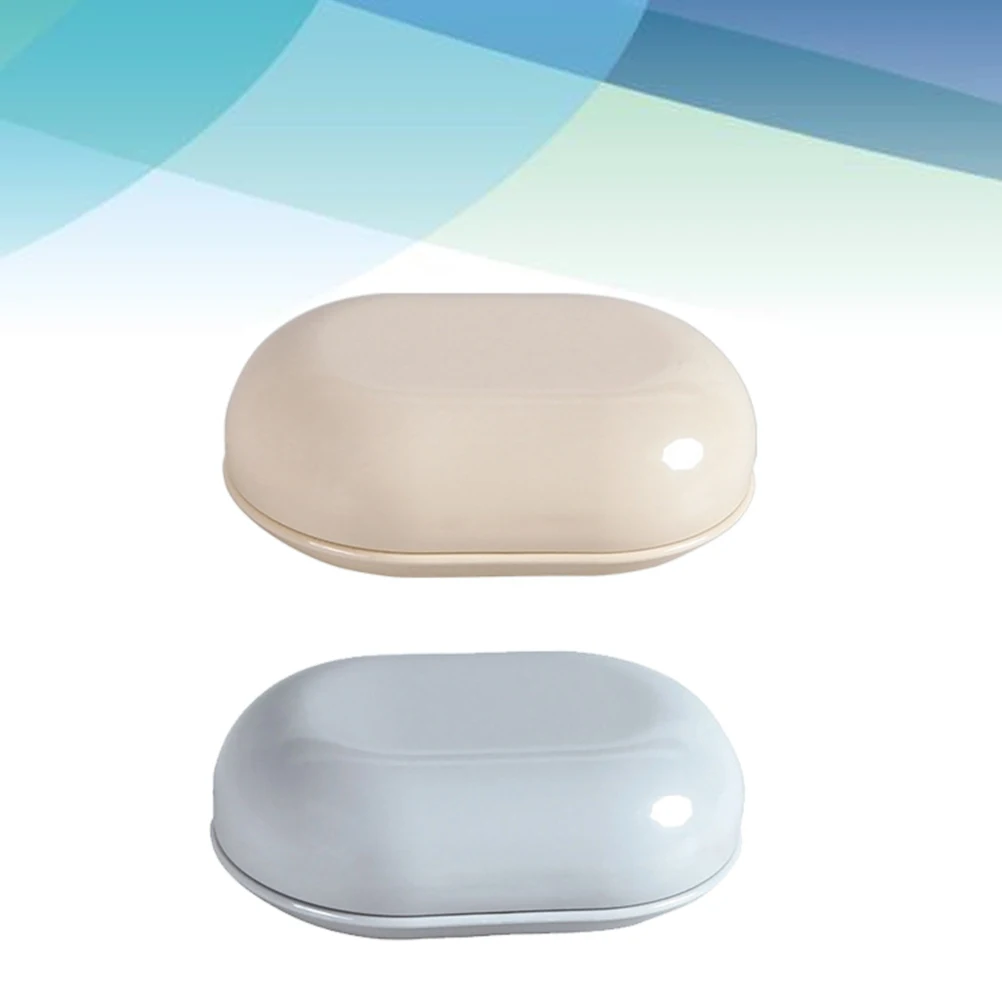 

2pcs Portable Soap Box with Lid Dustproof Container for Travel Lightweight Easy to Clean Non Deform Modern Design Home