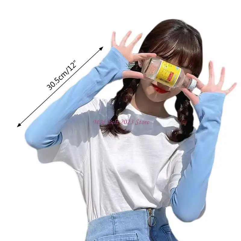 49me zomer UV voor bescherming half vinger handschoen dames arm koeler vaste kleur MIT