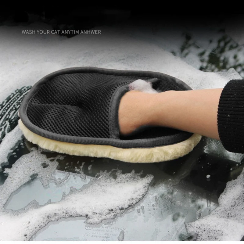 

Car Washing Imitation Wool Gloves Thickened Plush Car Wiping Gloves Waxing Polishing Car Cleaning Products cleaning cloth