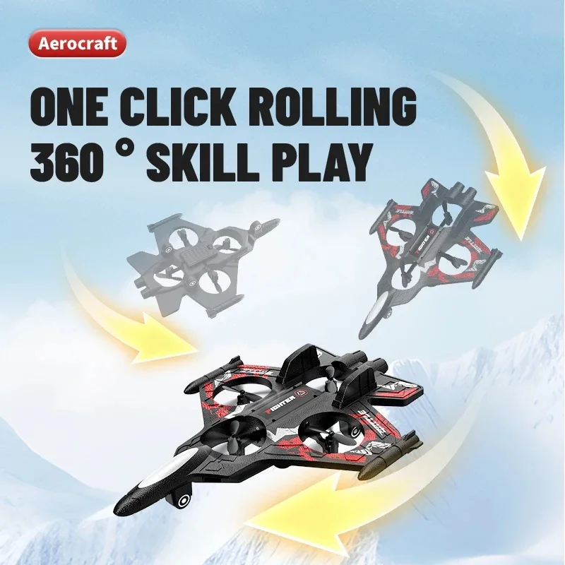 طائرة RC 2.4G التحكم عن بعد طائرة مقاتلة رغوة الجسم 4-محور لعبة هليكوبتر للأطفال هدية عيد