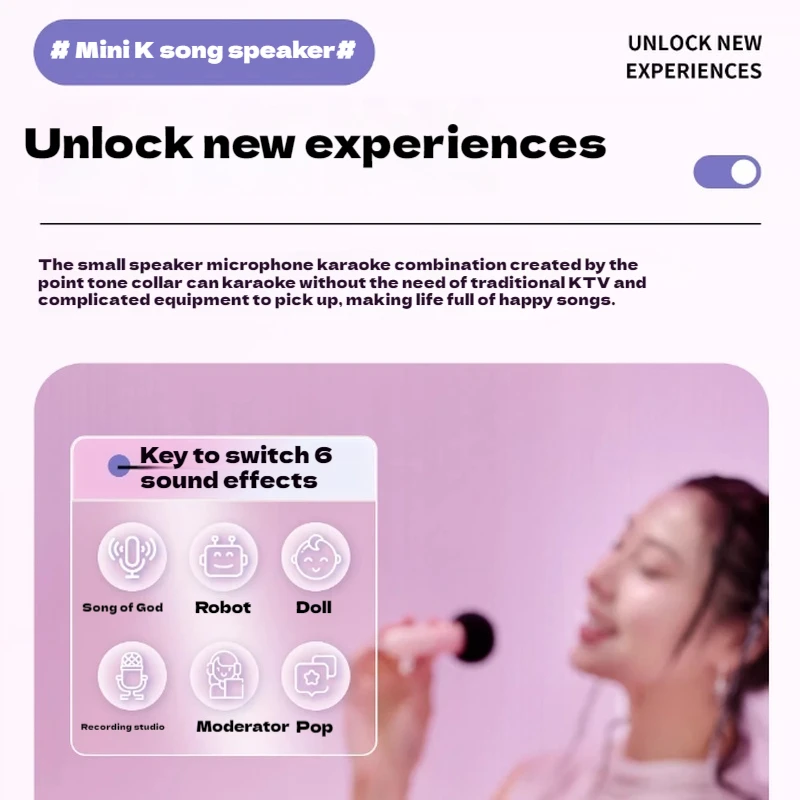 Divoom Fairy-2 Customized Bluetooth Speaker Microphone K Song Sound All-In-One Microphone Girls Gift 509 Lightweight  Laptop PC
