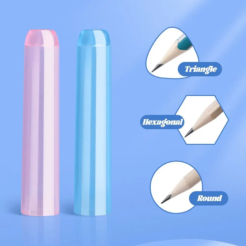 35PCS/Box Creative Plastic Pencil Cap Solid Color Transparent Pencil Protective Case Pencil Extender Gift