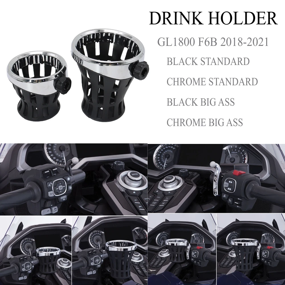 

For Honda Goldwing Motorcycle Water Bottle Holder Passenger Drinking Cup Mesh Bracket For Gold Wing GL 1800 F6B Tour 2018-2021