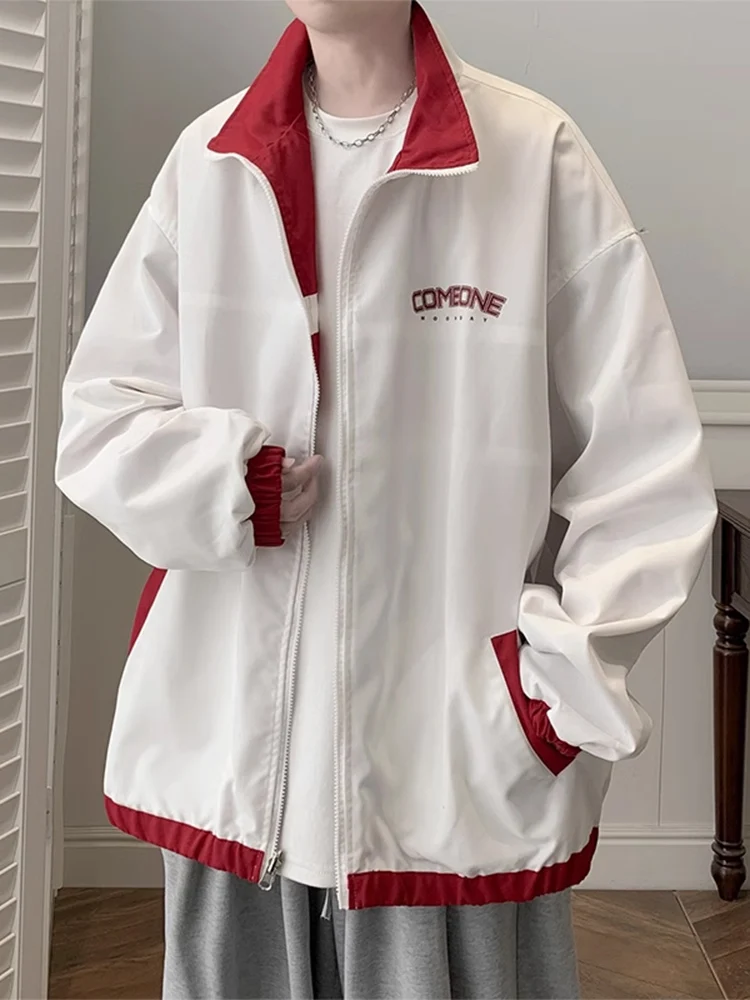 

Double-Sided Wearable Spor Casual Jaet for Teens Boys Spring Autumn Faion Brand Unique Design American Sle Zipper Clo...