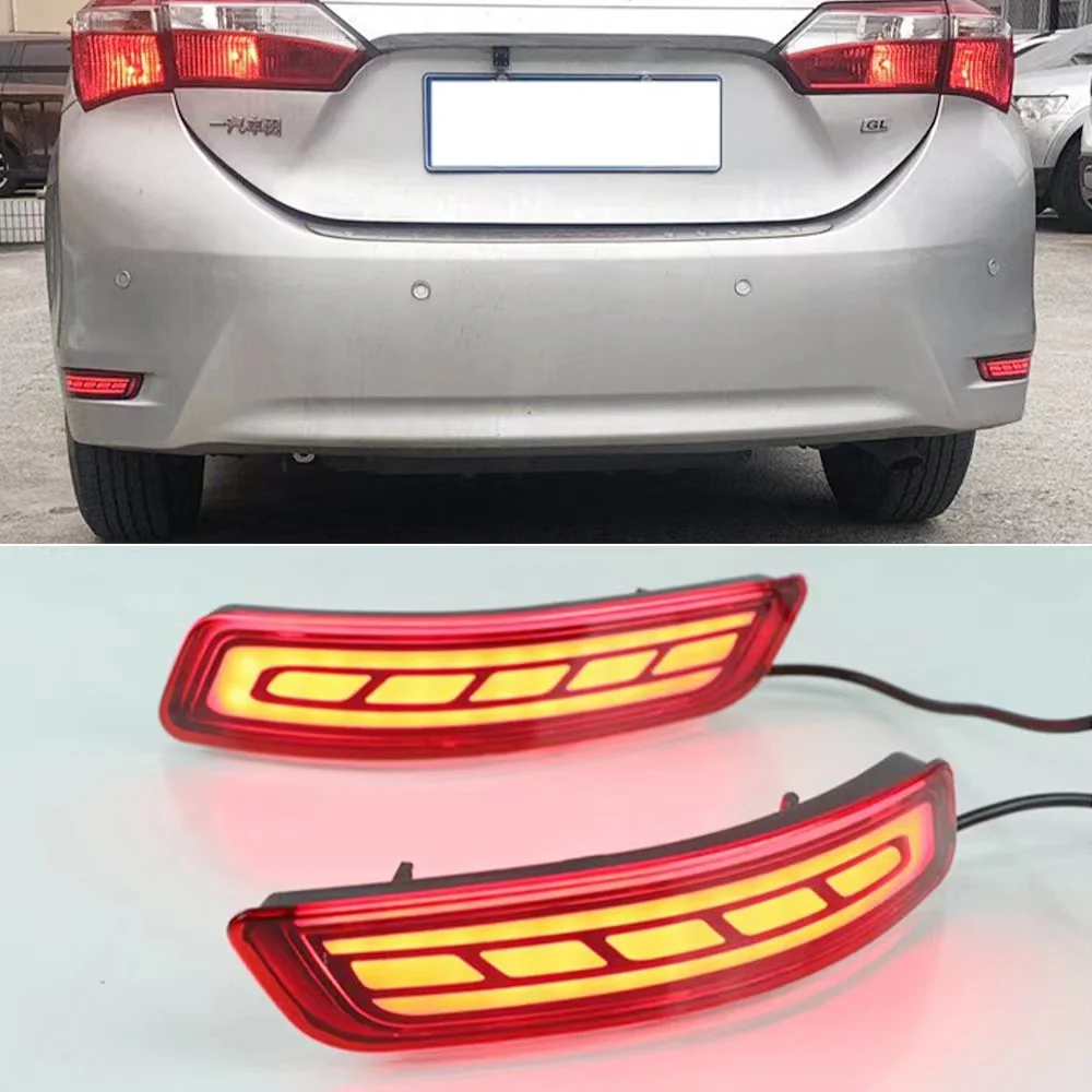 

2Pcs LED Rear Bumper Reflector Lamp Driving Warning Light Brake Stop Light Turn Signal Light For Toyota Corolla Altis 2014-2018