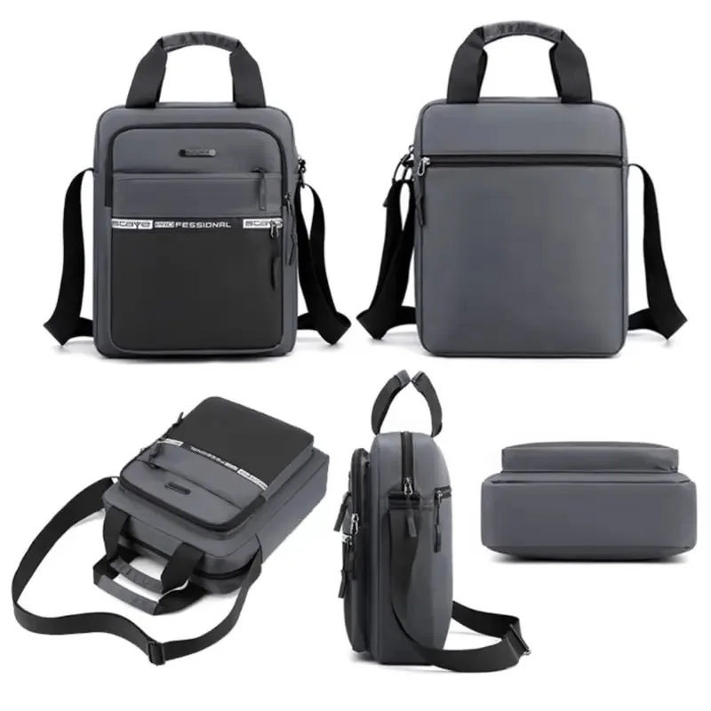 ผู้ชายธุรกิจกระเป๋าสะพายแฟชั่นสบายๆสีทึบกระเป๋าขนาดใหญ่ความจุคุณภาพสูงCrossbodyกระเป๋ากระเป๋ามัลติฟังก์ชั่น