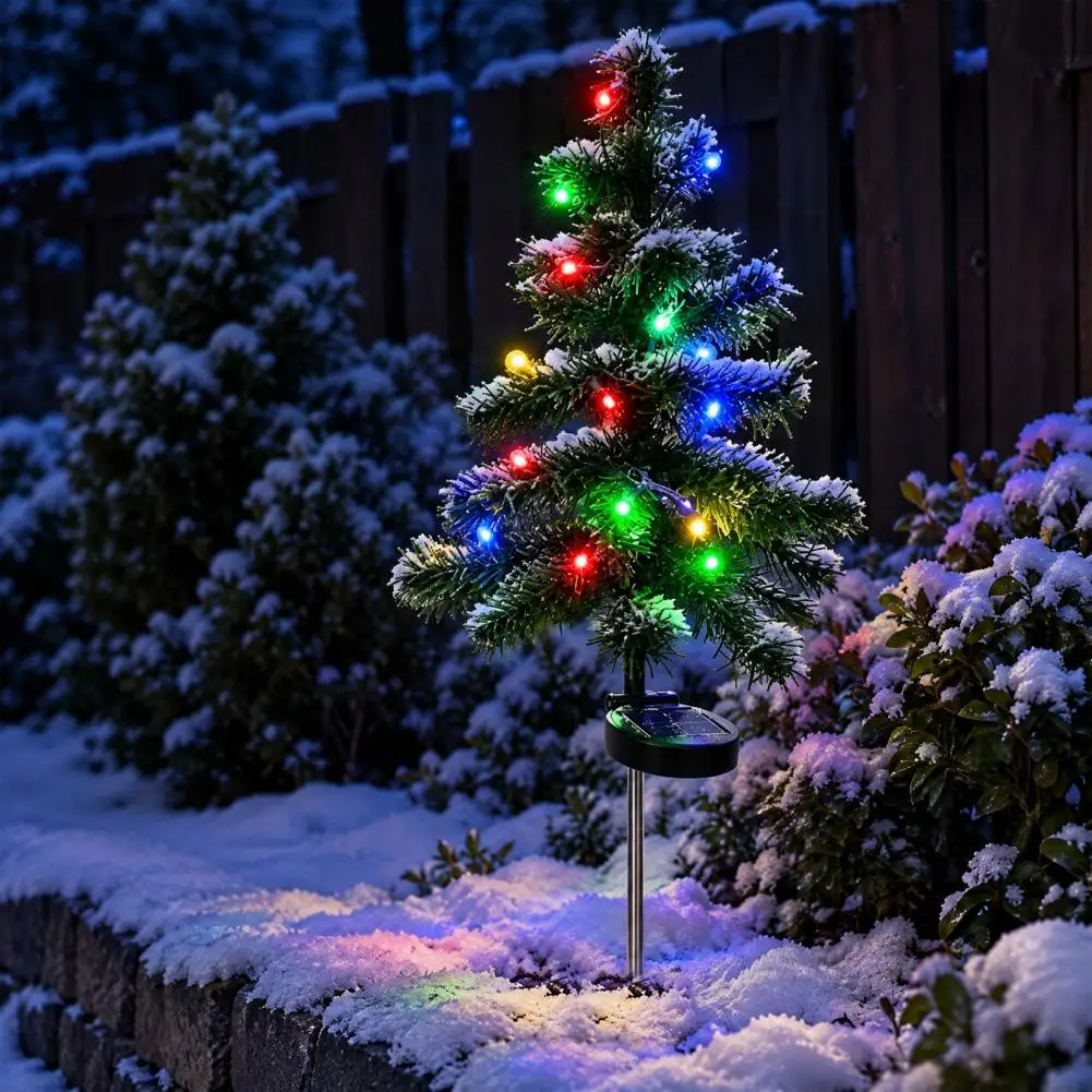 Winter Festive Patio Solar Powered Christmas Trees Solar Powered Christmas Tree Lights Outdoor Waterproof Led for Driveway