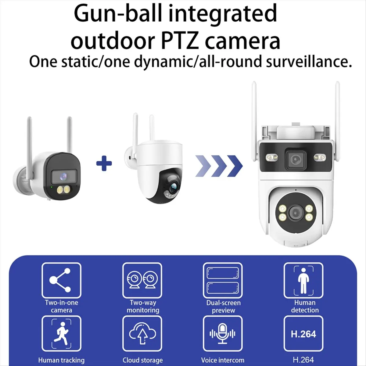 

TUYA 6MP Security Camera 3MP+3MP 2 in 1 Smart Camera WIFI AI Detection Color Night Vision Two-Way Intercom CCTV EU PLUG