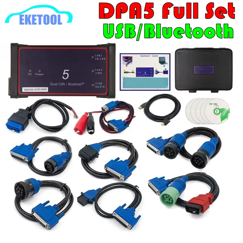 Professional DPA 5 Dearborn Protocol Adapter 5 Full Adapters DPA5 Heavy Duty Truck Scanner USB / Bluetooth Dual CAN DPA 5