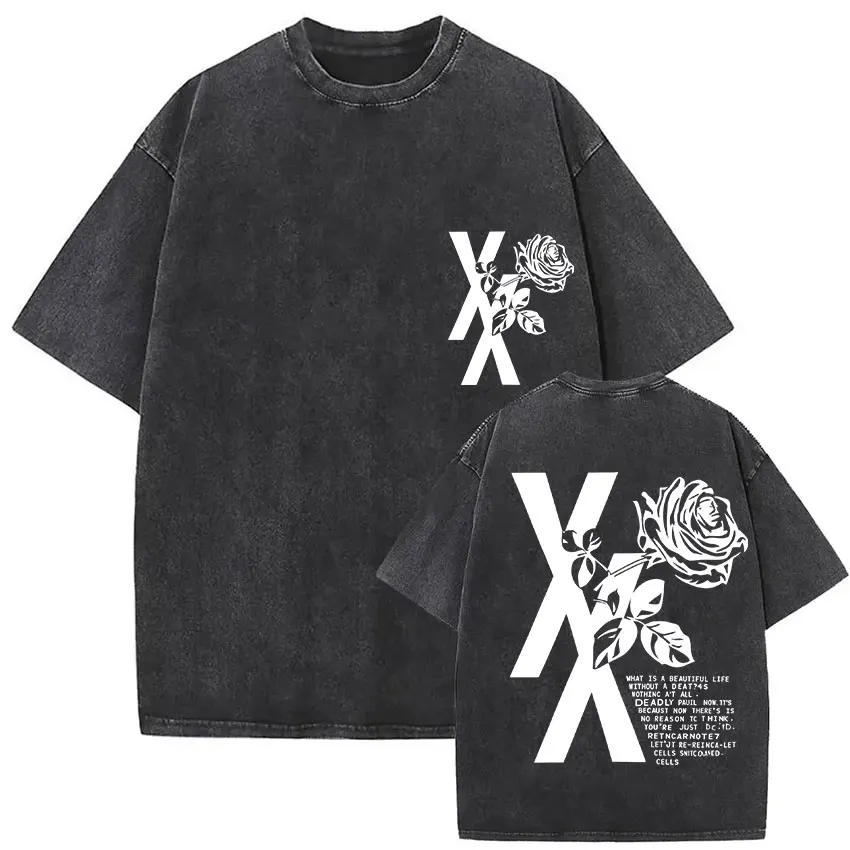 Camiseta Y2k de manga corta con cuello redondo para hombre, ropa nueva en Camisetas, Camisetas Vintage lavadas con estampado de Mgk Lost Tour 2025