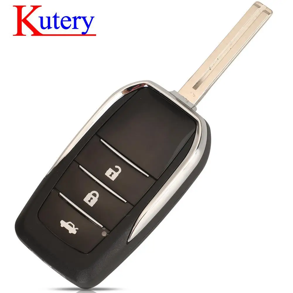 jingyuqin 2/3 BTN Remote Smart Car Key Shell Cover For Toyota Yaris Carina Corolla Avensis With TOY43/TOY47/TOY48 Blade Replace