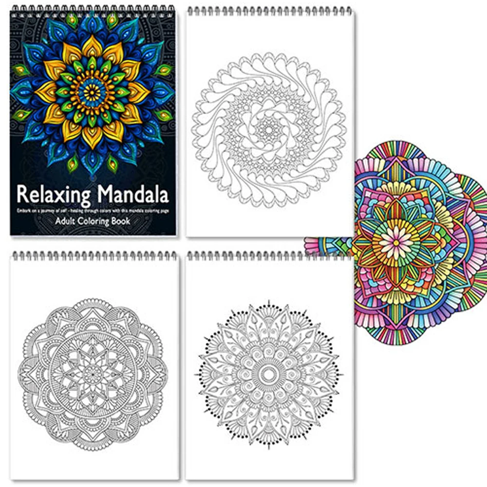 كتاب تلوين ماندالا للكبار، كتاب صور لتخفيف التوتر للكبار، ممارسة الألوان الإبداعية، هدايا العطلات وأعياد الميلاد