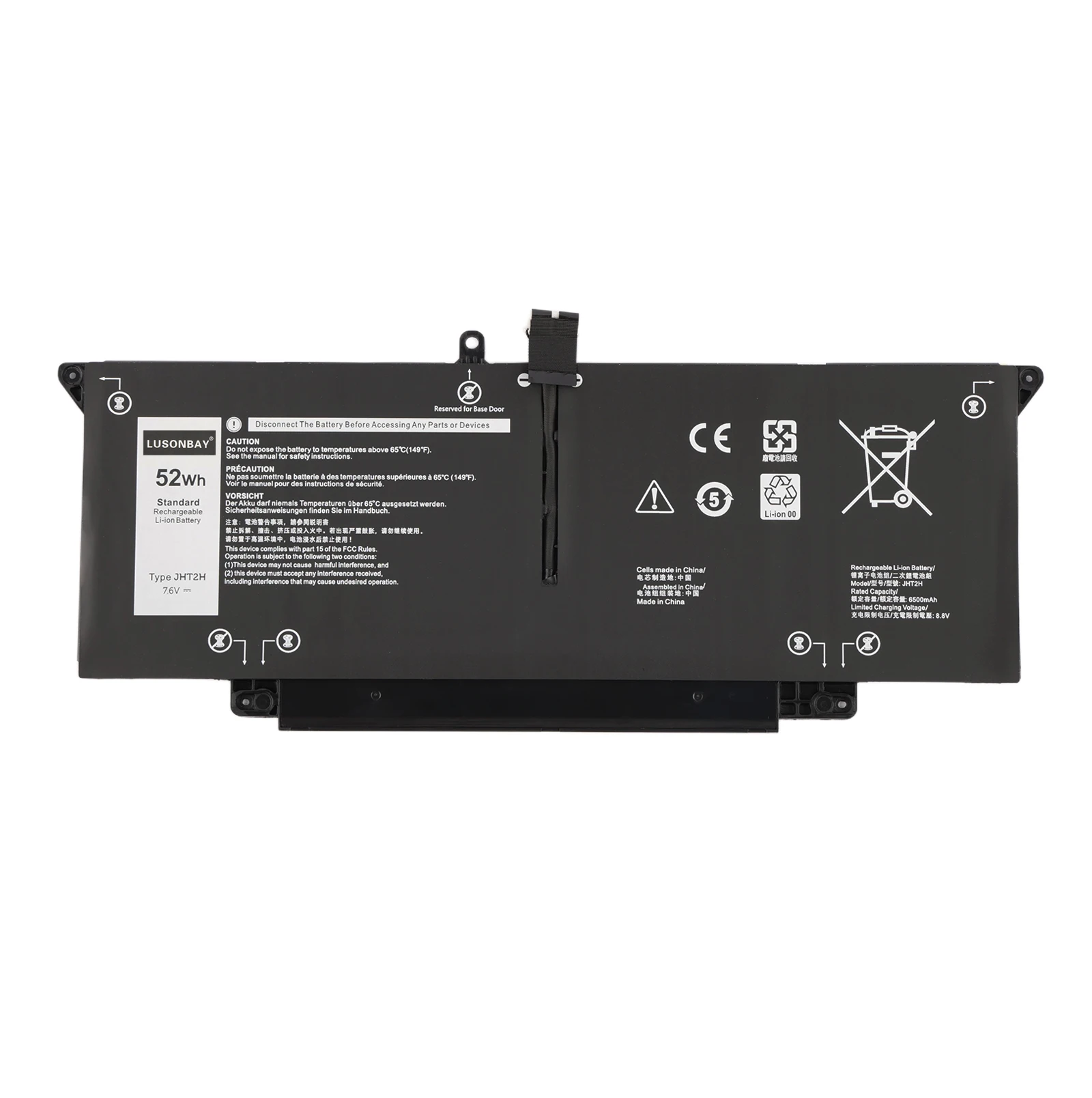 LUNSONBAY 52WH JHT2H Laptop Battery for DELL Latitude 7310 7410 Series 35J09 009YYF 07CXN6  0HRGYV 04V5X2 0YJ9RP
