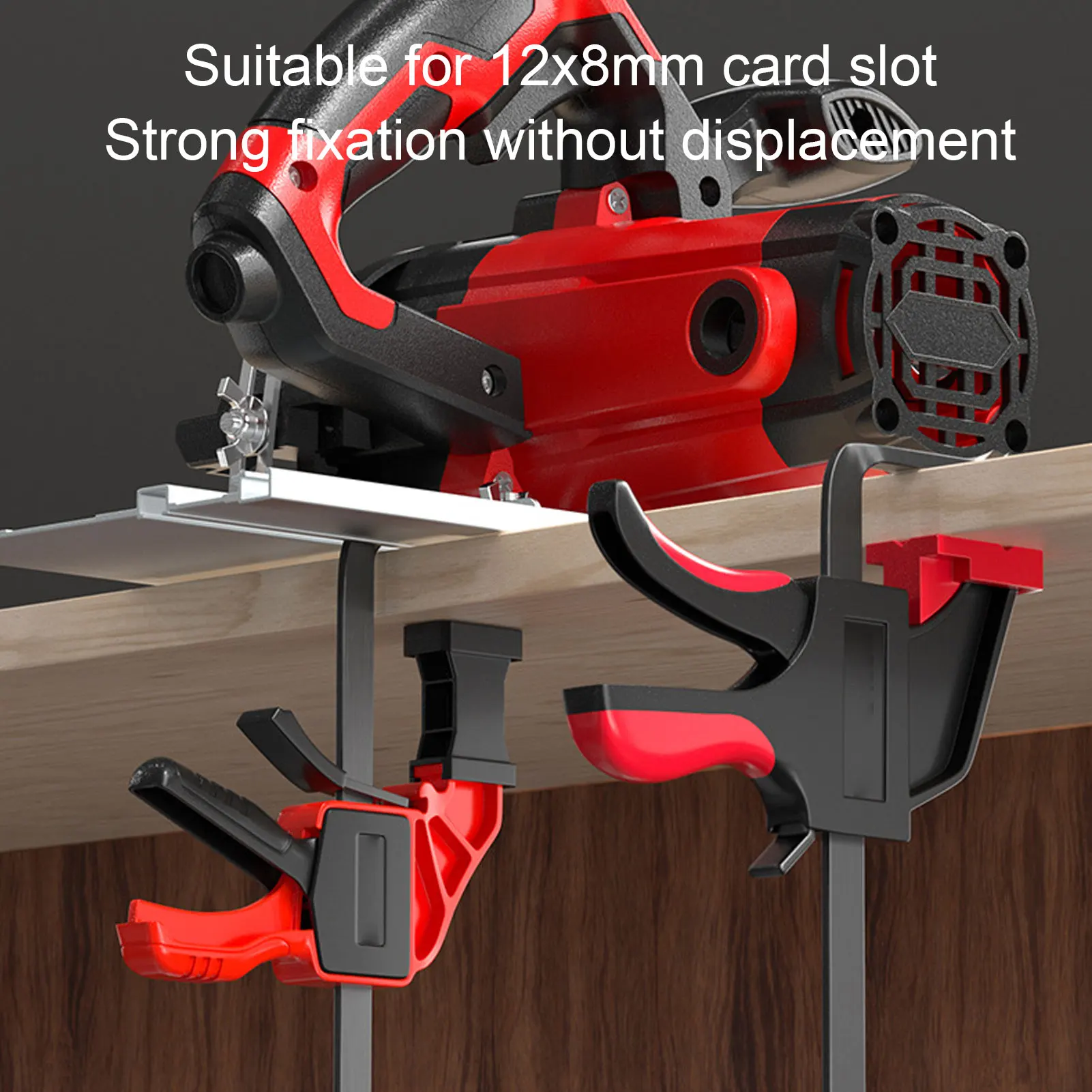 

Деревообрабатывающий зажим, зажим для гусеничной пилы, подходит для рельса гусеничной пилы Makita, зажимная сила 90 кг, многофункциональный зажим для деревообработки